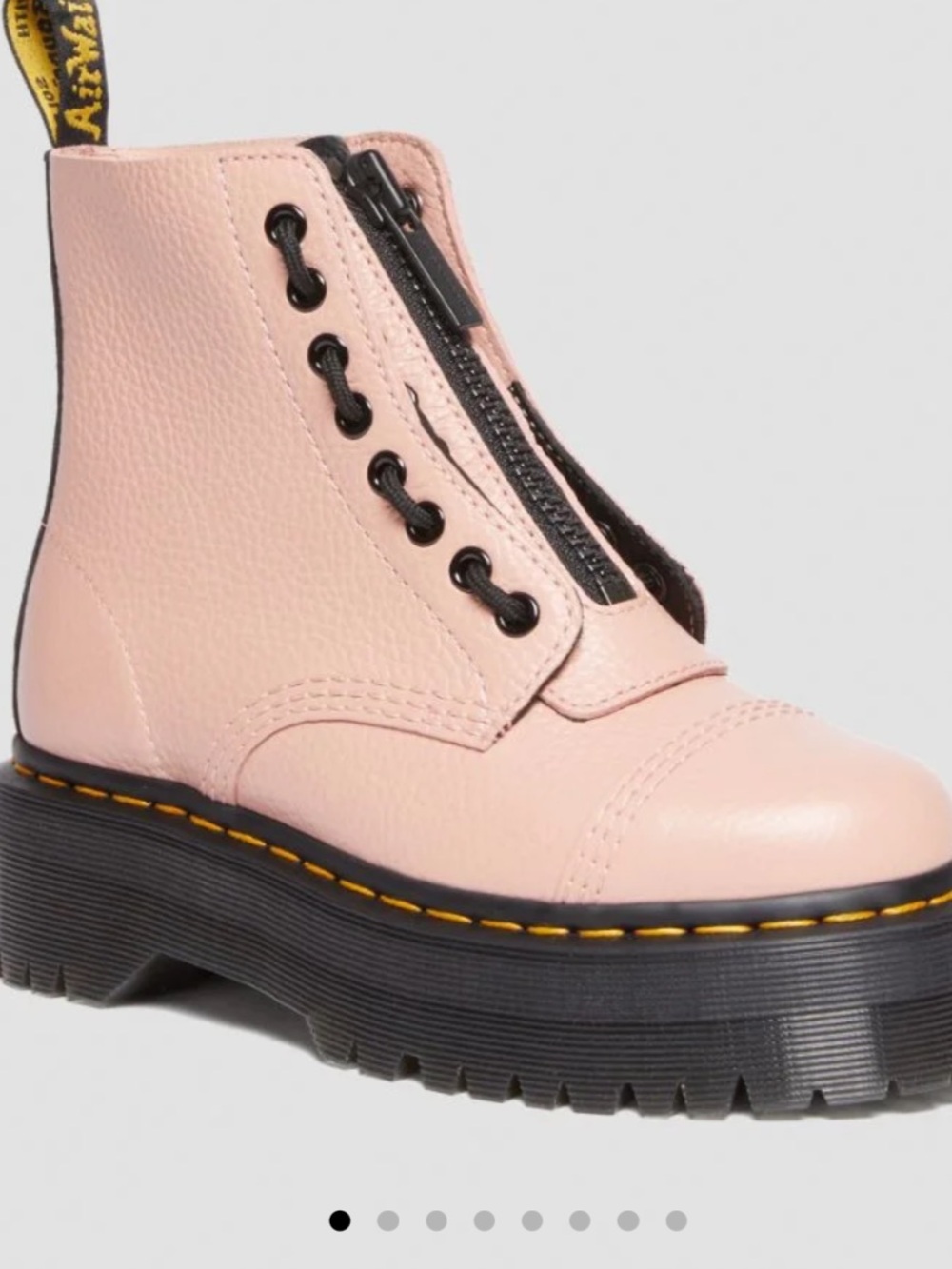 Women’s Dr. Martens Sinclair peach beige nappa & black chunky platform boots. 6 - Picture 16 of 16